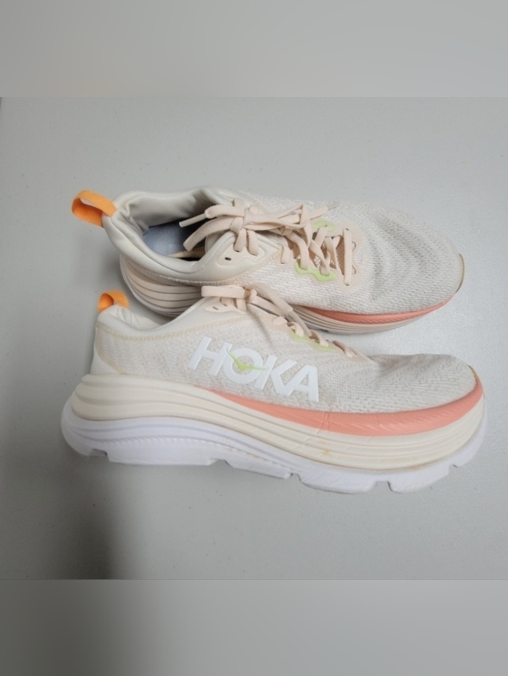 Hoka One One Gaviota 5 Vanilla Eggnog Stability Sneakers Women's 9B.